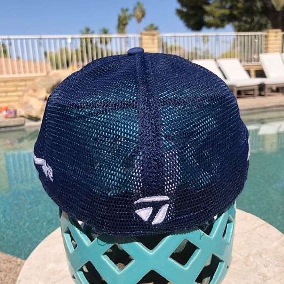TaylorMade Navy Blue SIM2 TP5 A-Flex Mesh Golf Cap L-XL - Picture 10 of 11